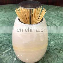 Hot Sale Onyx Marble Toothpick Holder Container thumbnail-2