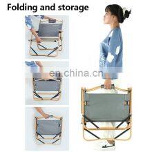 Wholesale Beach Camp Chair Outdoor Glamping Furniture Portable Wood Grain Aluminum Folding Camping Chair thumbnail-5