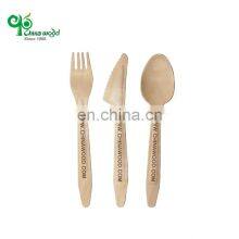 Wooden Spoon Fork Knife Cutlery Set Wooden Dinner Utensil Set Kitchen Disposable Wooden Cutlery Sets thumbnail-1