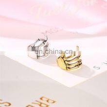 Vintage Antique Ear Cuff Punk Small Hand Bone Hollow Charm Clip Earrings thumbnail-4