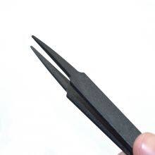 Plastic Tweezers Black Flat Head Elbow Pointed Flat Nose Round Head Plastic Anti-static Tweezers Clamping Tool 93303 thumbnail-5