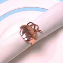 Customized Halloween Table Accessories Bronze Pumpkin Napkin Ring thumbnail-2