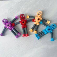 Luminous Robot Telescopic Tube Children's Educational Stretch Cartoon Sucker Parent-child Interaction Creative Decompression Toy. thumbnail-5