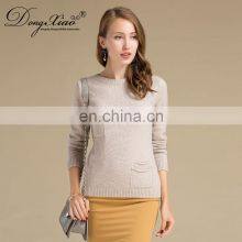 Lady's Thick Winter Crew Neck 7GG Cashmere Sweater Comfortable Women's Clothing thumbnail-3
