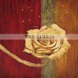 Artwork Big Single Gold Flower Rose Canvas Oil Painting Handmade Home Decor thumbnail-1