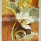 Handmade Home Decor Artwork White Orchid Oil Painting on Canvas thumbnail-1
