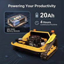 48V Remote Operated Crawler Lawn Mower 800mm Cutting Width 0-60° Slope Mower 200m Remote Control Grass Cutter thumbnail-1