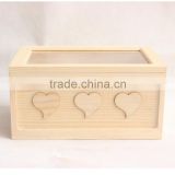New design and hot sell pine small wooden package box for craft for sell