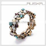 Antique Gold Plating Elastic Acrylic Bracelet thumbnail-4
