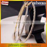 Fashion Large Gold Hoop Round Matte Dangle Earring Jewelry Designs New Model
