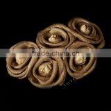 Charming Dark Brown Flower Bridal Hair Comb Wedding Hair Accessories thumbnail-1