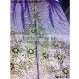 Blue Beaded Bridal Fabric (NEX-041)