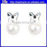 Fashion Pearl Stud Earrings 925 Sterling Silver Pearl Stud Earrings thumbnail-3