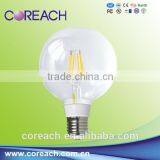 Hot Sale All Glass no Plastic 2700k-6000KWW NW CW 4w Dimmable Led Filament Bulb Light E27 G125base Lowest Price $5.3/pcCoreach