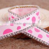 Hot Sale Satin Ribbon Base On Glue For Headwear Decoration,Rinestone Chain With HotfIX Glue thumbnail-1