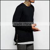 Longline Men Wholesale Blank Sweatshirts Crew Neck Long Sleeve New Design Custom Baseball Sweatshirt thumbnail-4