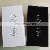 UK Standard 2 Gang 1 Way Touch Wall Light Switch