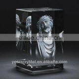 optic crystal glass laser engraved Jesus Christ(R-1431)