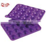 BPA Free 20 Holes Purple Silicone Lollipop Dessert Mold Cupcake Dessert Maker Chocolate Color thumbnail-1