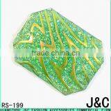 30*40 Green Color Crush Effect Rectangle Resin Stone thumbnail-1