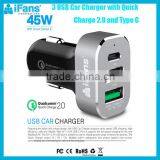 48W Car Charger QC 3.0 Quick Car Charger 3 USB Port Travel Charger 12V Car Battery Charger With USB C Port thumbnail-5