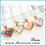 Latest Jewelry Accessories Real Flower Clear Galss Pendant With Chain thumbnail-6