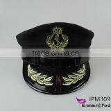 Black Military Officer Hat Service Cap Uniform Pilot Cap With Embroidery Label thumbnail-1