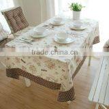 High Quality Rectangle Beautiful Printed Cotton Linen Dining Table Cloth thumbnail-1