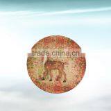 9" Two Tone Orange Melamine Round Serving Side Plate / Tray thumbnail-1