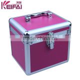 Factory Customizable Two Layers Lockable Purple Plain Pu Jewellery Box