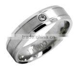 Cobalt Chrome Men's Brushed Beveled Edge Wedding Ring, Comfort Fit Band 7mm thumbnail-2