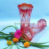 2014 new hand blown double color glass vase