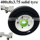 Airport Luggage Trolley Small Coloured Solid Tires 4.00-8 Wheel 3.75 Rims Tyre