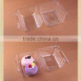 ECO Friendly Square Plastic Food Packaging Cake Box With Paper Label thumbnail-5