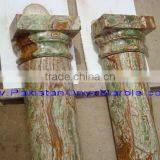UNIQUE GREEN ONYX CARVING COLUMNS PILLARS thumbnail-1