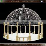 Large Round Classical Marble Gazebo With Metal Roof thumbnail-1