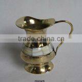 Cast Brass Decanter With Mirror Polish With Mother of Pearl Mosaic thumbnail-1