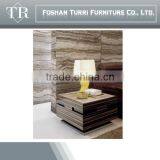 Modern Ebony Veneer MDF Base TV Stand With Natural Travertine Top thumbnail-5