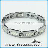 Large Heavy Black Silver Link Bangle Chain Men's Tungsten Bracelet thumbnail-6