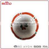 Red Decorative Ceramic Like Melamine Fruit Bowl With Santa Claus Decal thumbnail-1