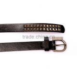 Wholesale Double Layer Pyraid Rivets Decorated D Buckle Sex Girl Thin PU Waist Belt thumbnail-5