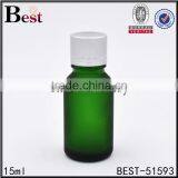 15ml Frosted Glass Bottle Green Colored Essential Oil Frosted Glass Bottle With Silver Aluminum Cap thumbnail-1
