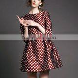 Ladies Fashion European Style Half Sleeve Fit and Flare Short Autumn Dress thumbnail-3