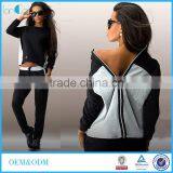 2017 Autumn New Fashion Long Sleeve Back Zipper Sweatshirts Blouse thumbnail-1