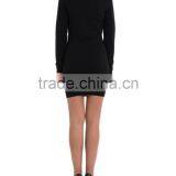 2015 Round Neck Solid Black Beaded Long Sleeve Bottoming Mono Fitness Tight Pullover Womens Dress Wholesale thumbnail-4