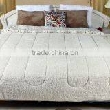 Faux Fur Flannel Plain Colour Quilt Blanket Pillow Handmade Patchwork Quilt Needlework Bed Linen Bedclothes 16 thumbnail-3