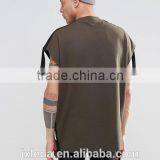 Custom Men Fashion Super Oversized Sleeveless Heavyweight Jersey T-shirt With Taping thumbnail-5