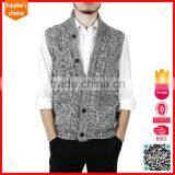 New Design Sleeveless Button Sweater Vest Open Front Sweater Cardigan Vest thumbnail-1