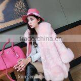 Women Winter Large Collar Fake Fur Coats Plus Size Vintage Artificial Fox Fur Coat thumbnail-3