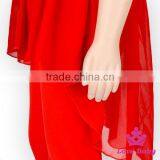 New Style Baby Girls Short Front Long Back Plain Red Chevron Ruffle Sleeveless Dress thumbnail-6